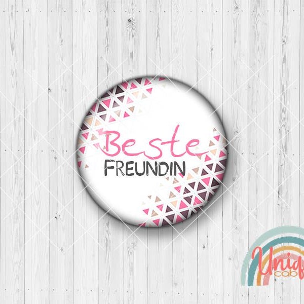 Motivcabochon Beste Freundin Triangle pink Wort text - Cabochon Set A4525