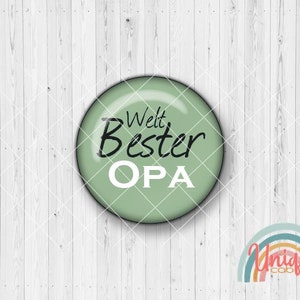 Motif cabochon world&#39;s best grandpa green saying father&#39;s day love - Cabochon Set A3911