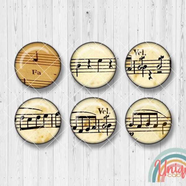 Motivcabochon Musik Noten Liebe Klang Notenschlüssel - Cabochon Set A1008