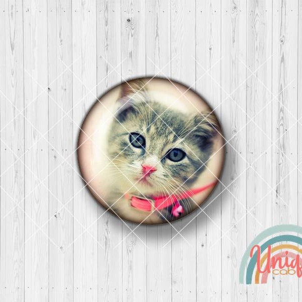 Motivcabochon Katze Kätzchen Kater Kitten Katzenbaby Schleife Tierbaby - Cabochon Set A1174