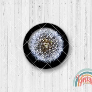 Motif cabochon dandelion black white - Cabochon Set A3235