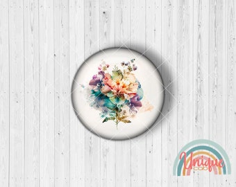 Glass cabochons, floral flowers, watercolor - 8 10 12 14 16 18 20 25 mm - Cabochon Set A4734