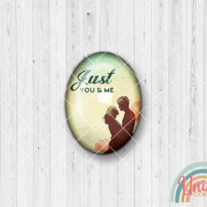 Motif cabochon Just you and me you and I love couple sun - cabochon set A2503