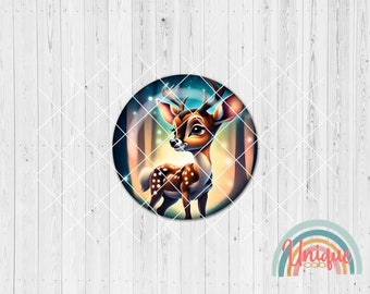 Motivcabochon Reh Bambi Geweih Baby Wald Sterne - Cabochon Set A4905