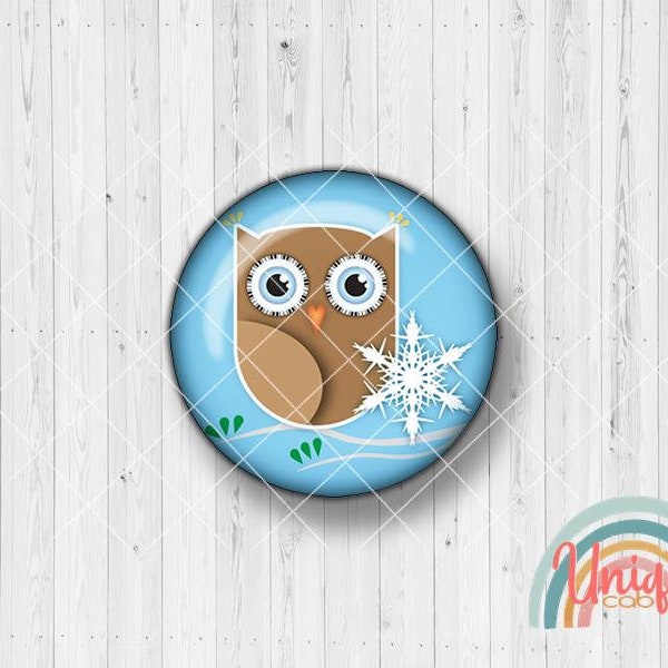 Motivcabochon Cupcake Winter Weihnachten Vogel singen Eule Schnee Stern Schneeflocke - Cabochon Set A0516