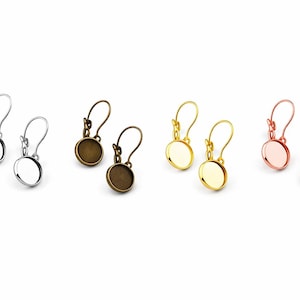 Leverback frames 10 mm (cabochon) – 24×12 mm – zinc alloy (nickel-free) – color & quantity selectable – BR10mm