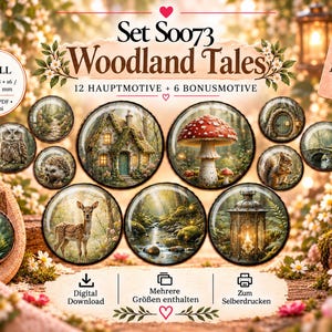 Cabochon Templates Woodland Tales – Forest Animals – Digital Download
