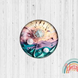 Motivo cabochon fiori di carta origami dente di leone floreale - set cabochon A4763