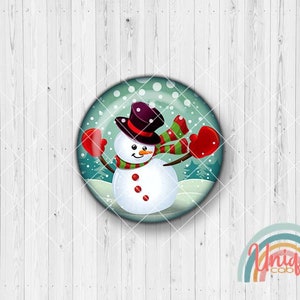 Motif cabochon winter christmas snowman snow scarf - cabochon set A1745