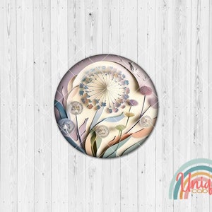 Motivo cabochon fiori di carta origami dente di leone floreale - set cabochon A4761