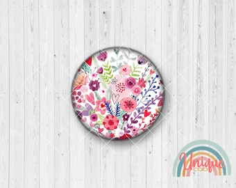 Motivcabochon Blüten Blumen Wiese Gräser lila pink - Cabochon Set A4336