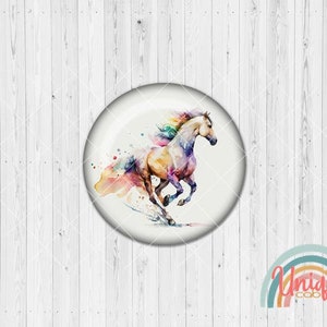 Motif cabochon horse watercolor rainbow colorful - cabochon set A4780