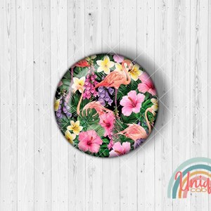 Motif cabochon floral flamingo flowers Hawaii - cabochon set A4731