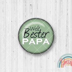 Motif cabochon world&#39;s best papa green saying father&#39;s day love - Cabochon Set A3903