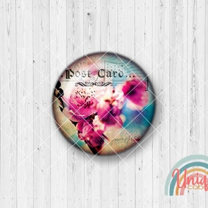Motif cabochon flowers blossoms branch pink white - cabochon set A3654