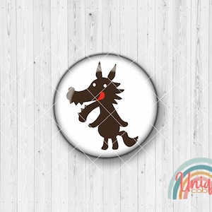 Motif cabochon bad wolf wolf little red riding hood tongue black - cabochon set A2243