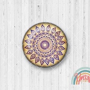 Motif cabochon ornaments pattern floral blue beige paper - cabochon set A3999