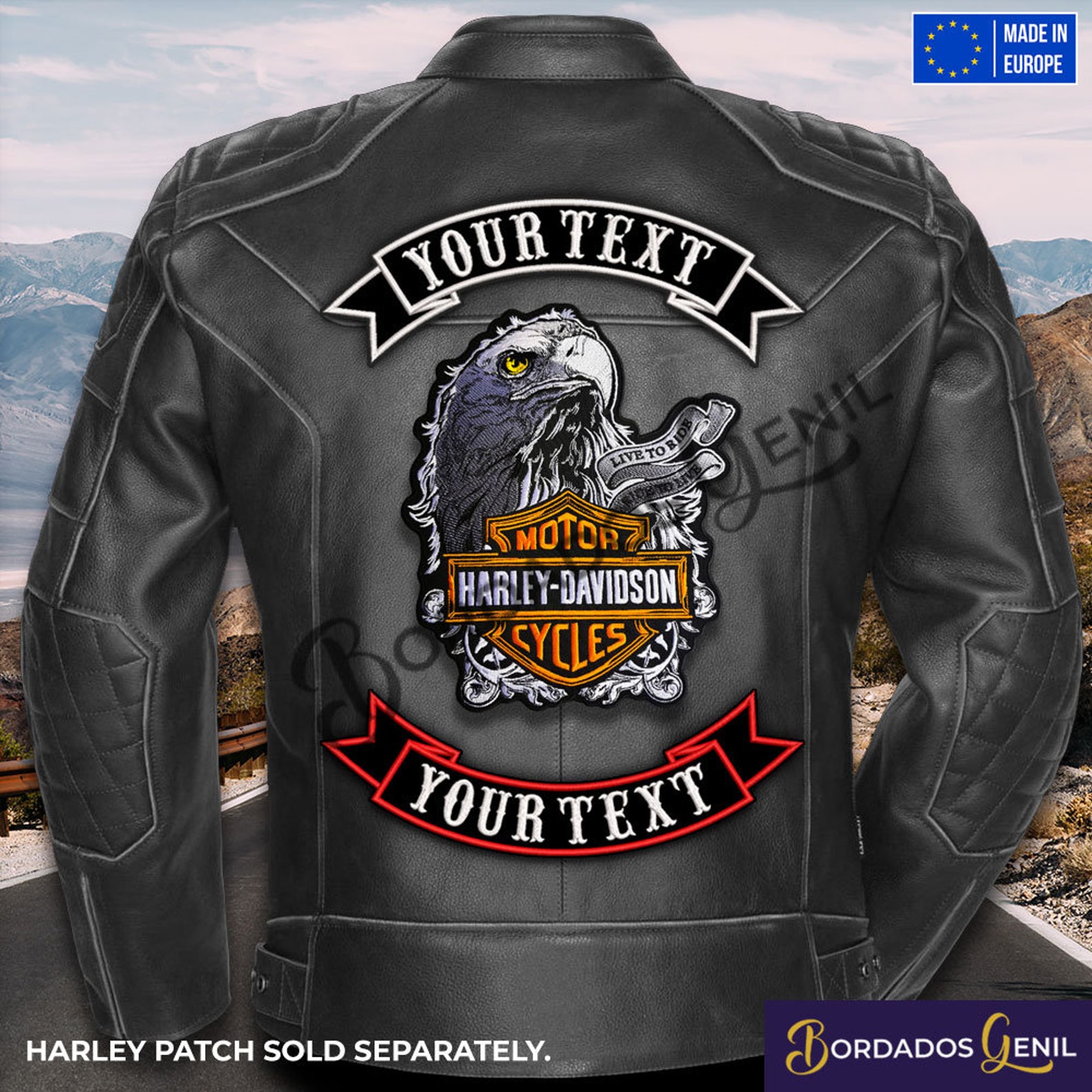 Embroidered Biker Patch, Top and Bottom Rocker, Custom Vest Patch - Etsy
