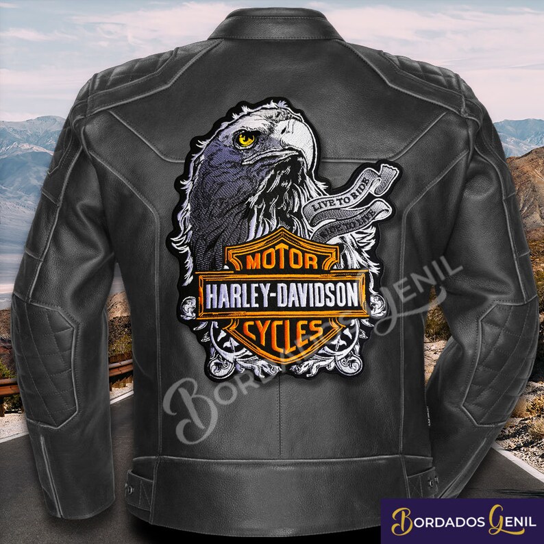 Harley Davidson Biker Large Back Patch on Vest Sew Patch Etsy