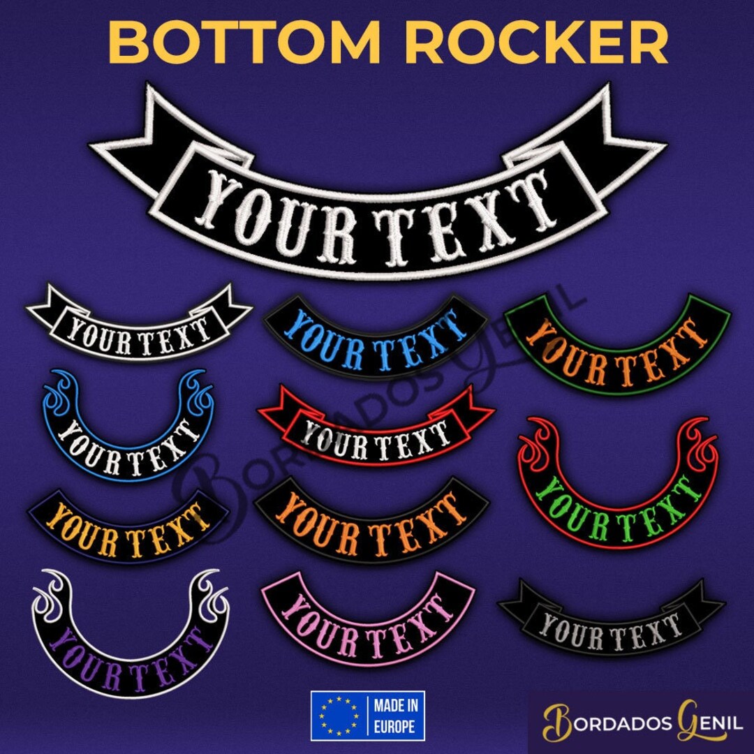 Bottom Rocker Embroidered Biker Patch, Custom Text Back Patch - Etsy