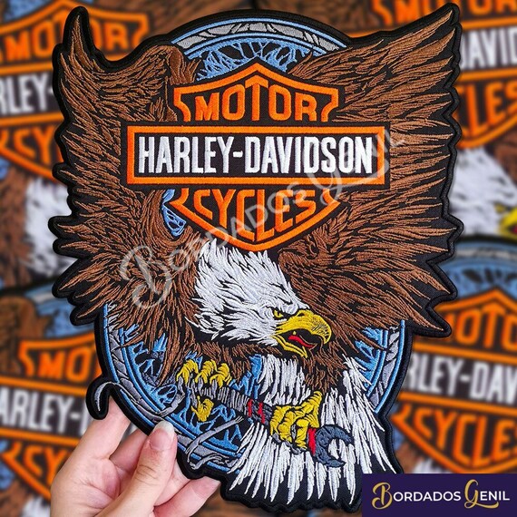 Harley Davidson Biker Large Back Patch on Vest Sew Patch 