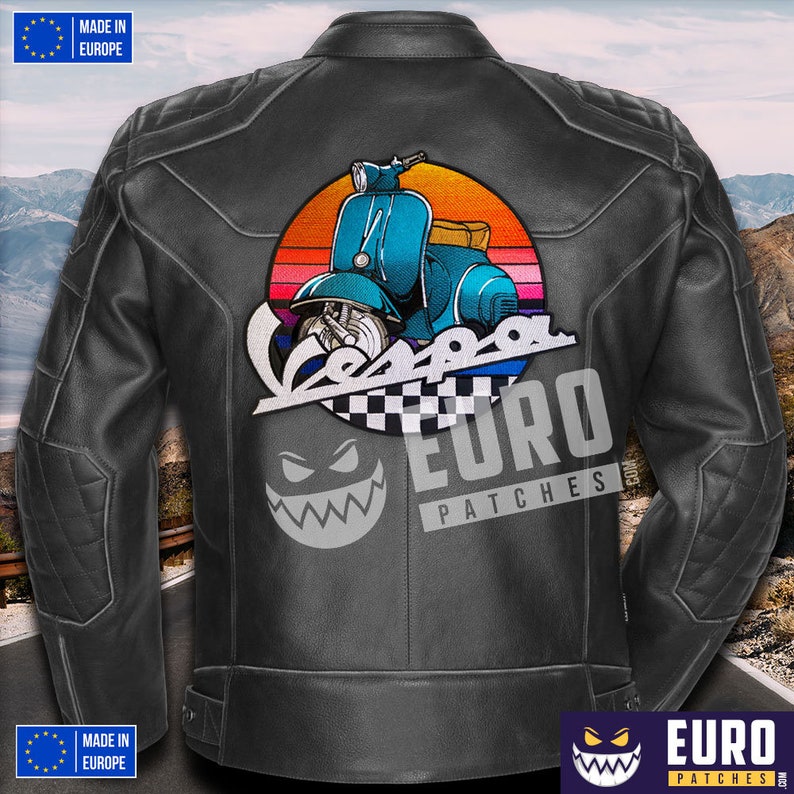 Vespa Scooter Biker Large Back Patch on Vest Sew Patch Etsy