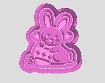 Osterhase Ausstechform, Stempel und Prägestempel Set