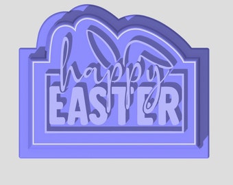 Frohe Ostern mit Hasenohren als Ausstechform, Stempel und Prägestempel