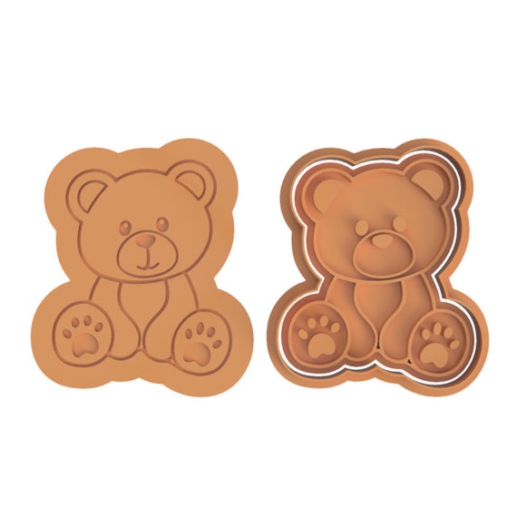 Teddy Bear Cookie Cutter, Stamp