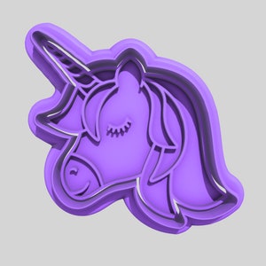 Unicorn Head Cookie Cutter, Stamp and Debosser Set