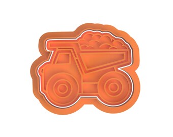Kipper LKW Cookie Cutter, Stempel und Prägestempel Set