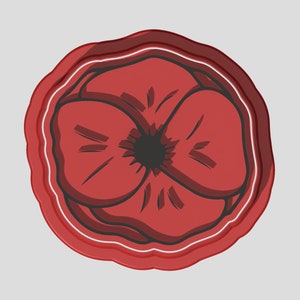 Poppy Flower Cookie Cutter, Stamp and Debosser Set