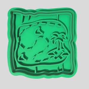 Juego de cortador de galletas, sello y grabador de mapa del tesoro pirata