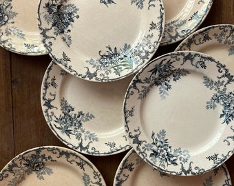 Floreal Boulenger Choisy Le Roi Plates / Old Terre de Fer Plates / Old Tableware / Olddishes / Made In France