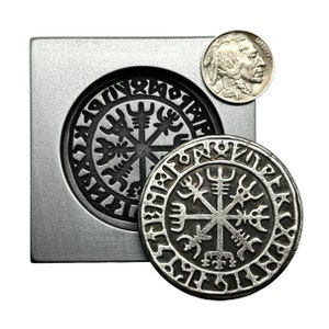 VIKING RUNIC COMPASS (Vegvisir) - Graphite Coin Mold