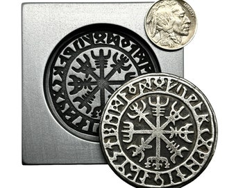 VIKING RUNIC COMPASS (Vegvisir) - Graphite Coin Mold