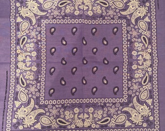 Lavender Purple Paisley Pattern Print 100% Cotton Scarf Bandana Design Face Wrap Fashion