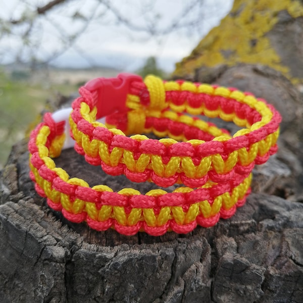 Pulsera bandera de España/bandera española/Pulsera país/Pulsera España/Pulsera artesanal/Pulsera roja/Pulsera amarilla/Pulsera española