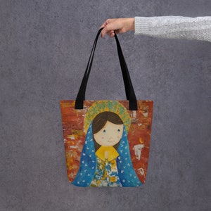 Heilige Jungfrau Maria inspiriert Einkaufstasche | Entworfen von MarthaByMaity