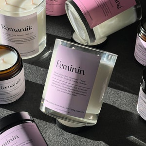 Feminine scented candle soy wax I Valentine&#39;s Day I Gift for her I Home accessories I Candles in glass I Home decoration