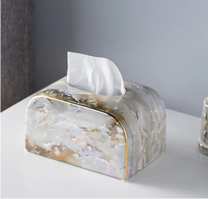 Luxury Marble Tissue Box / Coffee & Dining Table Napkin Box / Rectangular Tissue Box / Bathroom