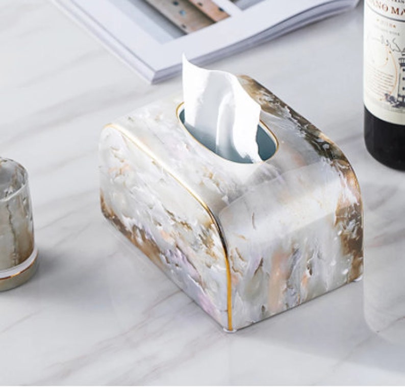 Luxury Marble Tissue Box / Coffee & Dining Table Napkin Box / Rectangular Tissue Box / Bathroom