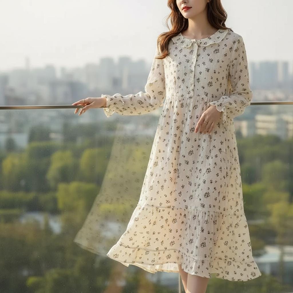 chinese dress ladies Jin Suyi Love Print Short Sleeve Dress Women's 2024 Summer Korean Styl –  Lee Nhi Boutique main image 1