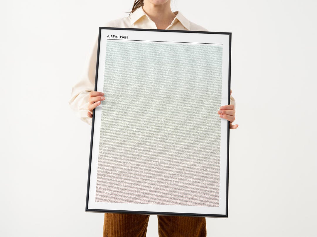 A Real Pain Script Poster | Minimalist Film Art Print - Simple - - Etsy