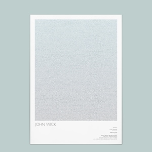 John Wick-filmposter |  Typografische kunstafdruk volledig scenario | Minimalistische muurdecoratie | Alternatieve filmposter
