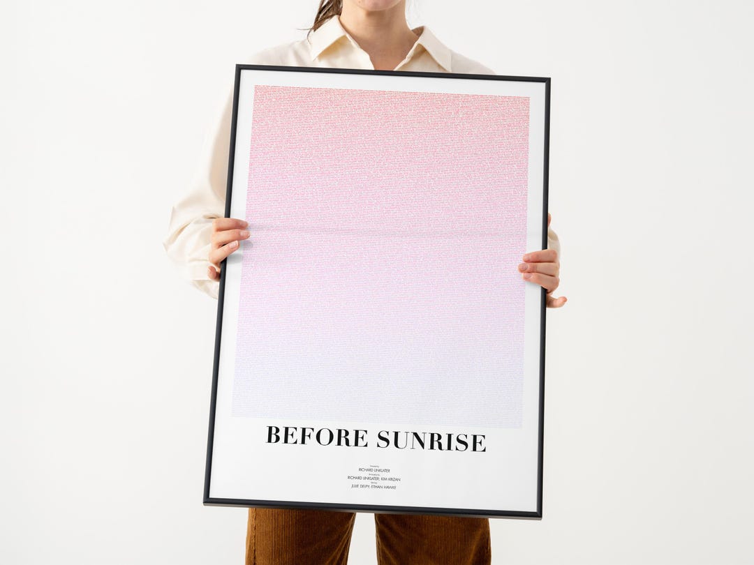 Before Sunrise Script Poster Typographic Modern Wall Art Classic