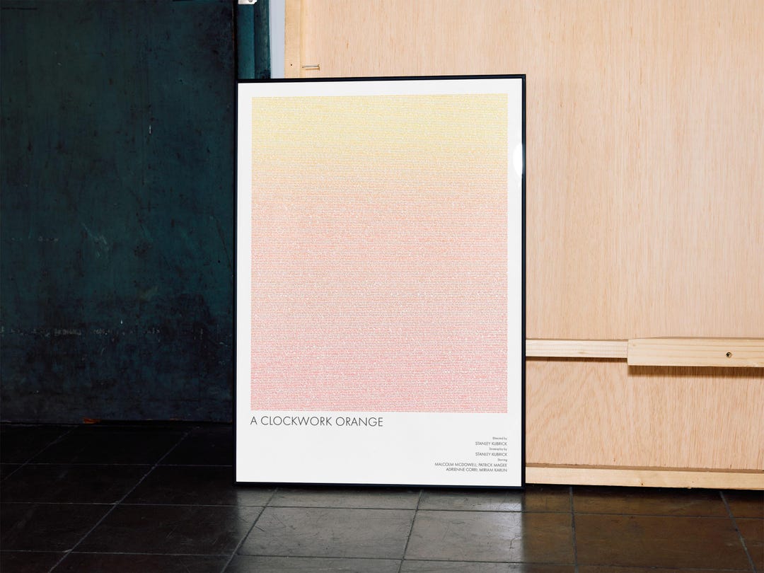 A Clockwork Orange Script Poster | Retro Minimalist Film Print - Etsy