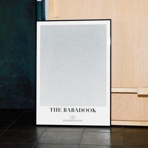 The Babadook Screenplay Poster: Minimalist Horror Film Art Print
