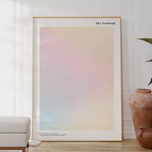 The Notebook Screenplay Movie Poster | Typographic Gradient Design | Minimalist Wall Decor | Modern Film Poster | MidCentury Design