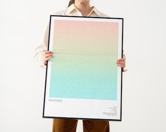 Heathers Movie Screenplay Poster: 80s Film Art Print - Minimalist -